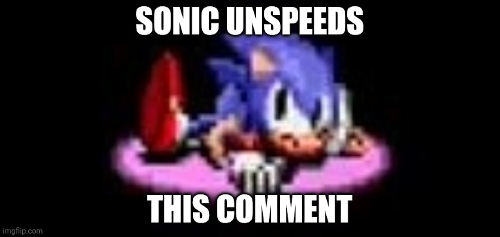 Sonic dissaproves | SONIC UNSPEEDS THIS COMMENT | image tagged in sonic dissaproves | made w/ Imgflip meme maker
