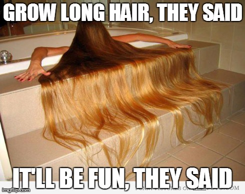 GROW LONG HAIR, THEY SAID IT'LL BE FUN, THEY SAID | made w/ Imgflip meme maker
