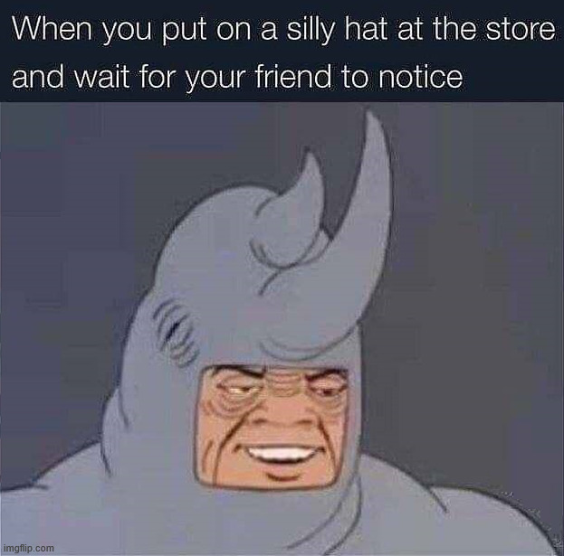 Look at me, I am silly | image tagged in hats | made w/ Imgflip meme maker