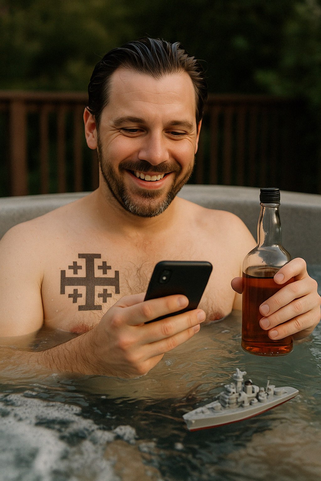Pete in Hotwater Again Blank Meme Template