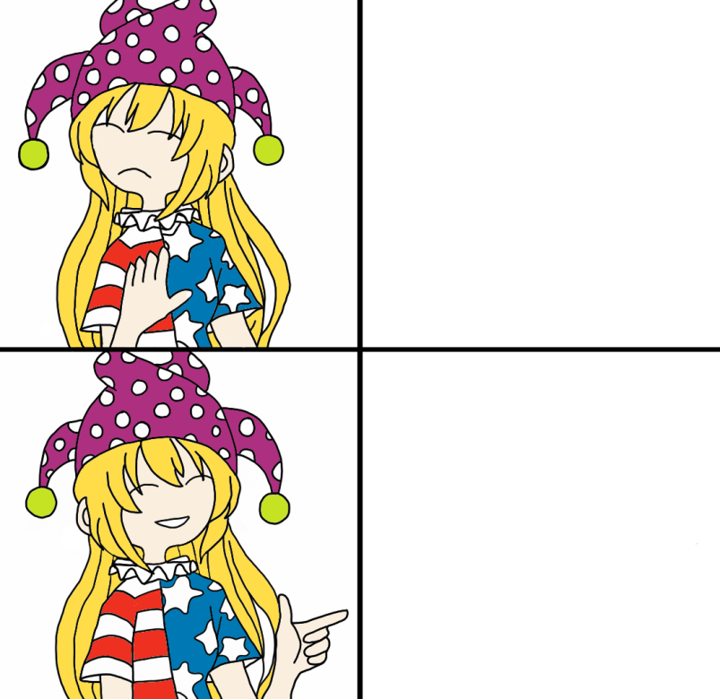 Clownpiece Drake Blank Meme Template
