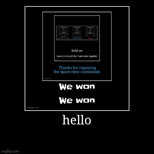 hello | | made w/ Imgflip demotivational maker