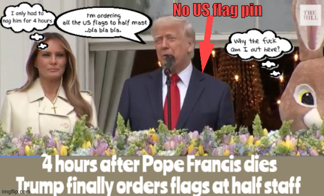 Trump was coerced | No US flag pin | image tagged in trump was coerced,nag nag nag,melana is catholic,maga memorial,1st nag,why the bunny dummy | made w/ Imgflip meme maker