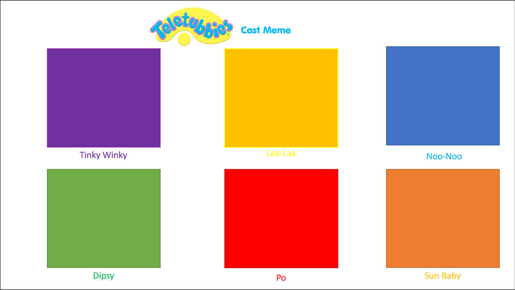Teletubbies Cast Meme Blank Meme Template
