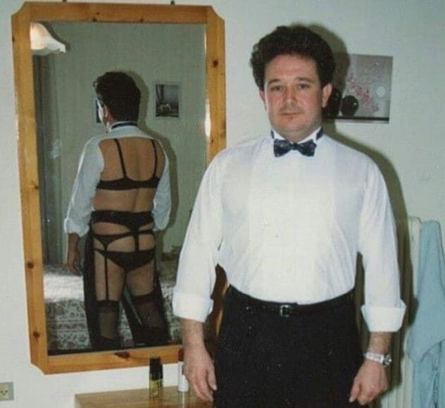Suit and lingerie guy Blank Meme Template