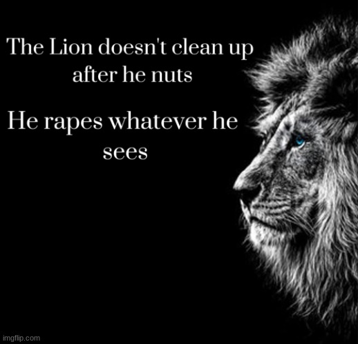The lion focuses on raping | image tagged in the lion focuses on raping | made w/ Imgflip meme maker