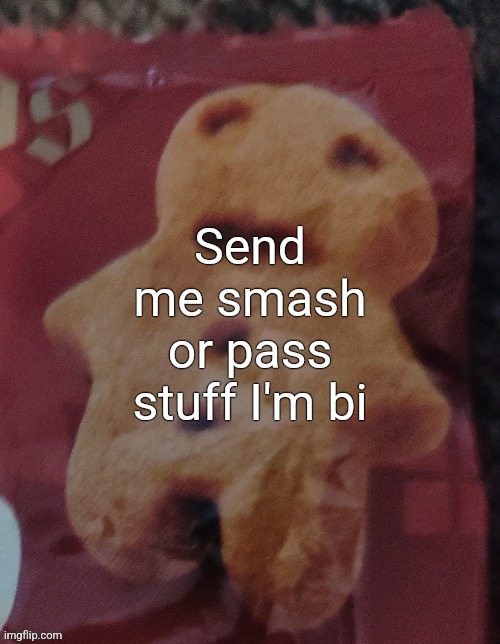 Cookie | Send me smash or pass stuff I'm bi | image tagged in cookie | made w/ Imgflip meme maker