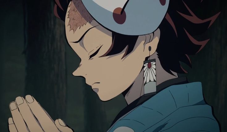 tanjiro praying Blank Meme Template