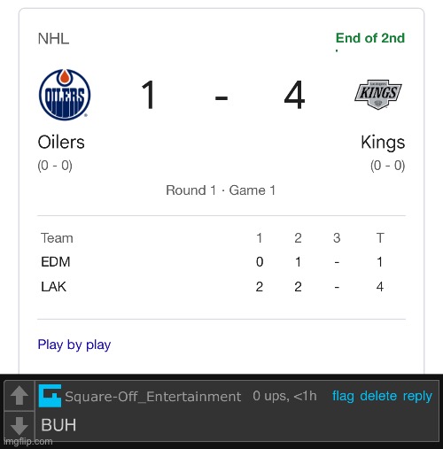 4-1, L.A. Damn, we are cooking better than last season. | image tagged in square-off buh | made w/ Imgflip meme maker