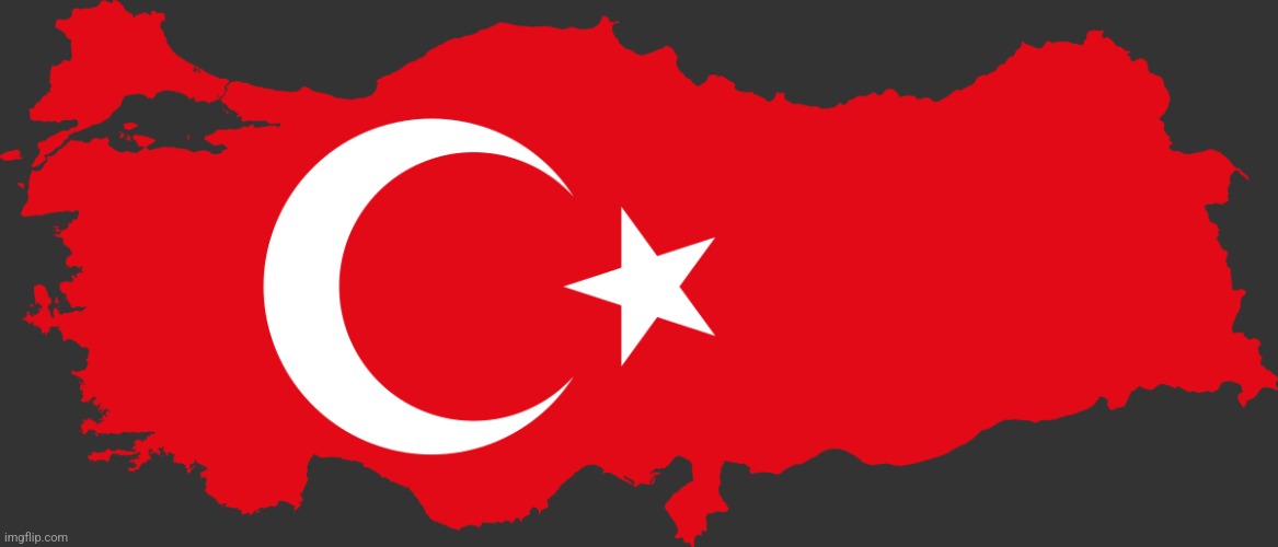 Turkey flag shaped like the map | image tagged in map of turkey | made w/ Imgflip meme maker