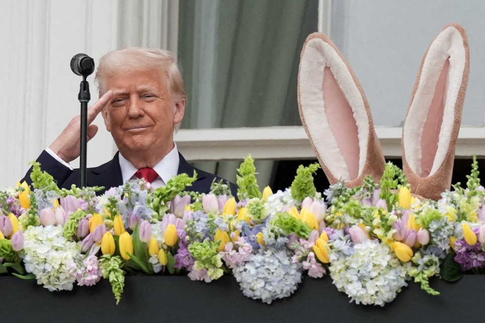High Quality Trump with easter bunny ears Blank Meme Template