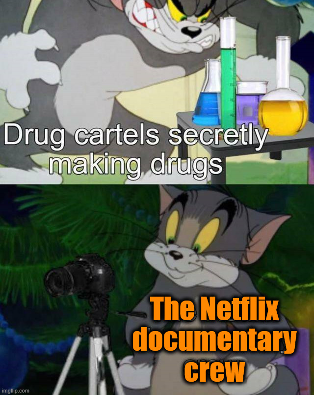 Just watch people do bad things | The Netflix
documentary
crew | image tagged in documentary | made w/ Imgflip meme maker