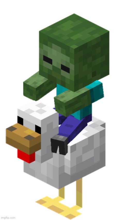 Chicken Jockey (in-game render from MC wiki) | image tagged in chicken jockey in-game render from mc wiki | made w/ Imgflip meme maker