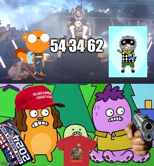 carhipper is a fuckin trumptire supporter | 54 34 62 | image tagged in donald trump,bossy bear,chipper,turtle,sadiq,nascar | made w/ Imgflip meme maker
