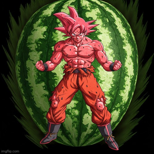 watermelon Goku | image tagged in watermelon goku | made w/ Imgflip meme maker