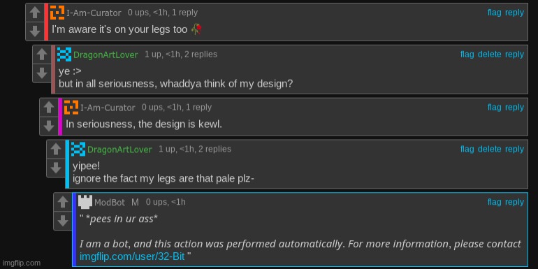 can I report the bot- | made w/ Imgflip meme maker