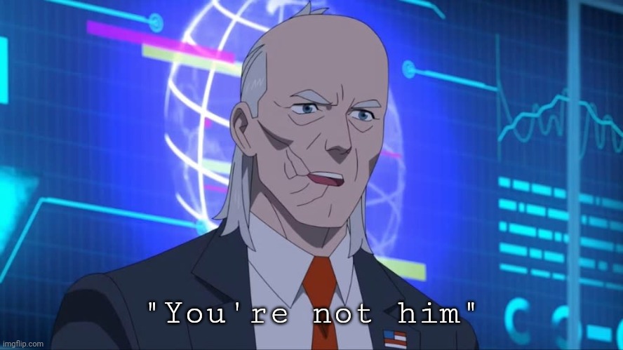 Cecil Stedman | "You're not him" | image tagged in cecil stedman | made w/ Imgflip meme maker