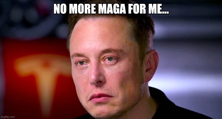 No more maga | NO MORE MAGA FOR ME... | image tagged in elon musk,donald trump,trump,maga,nevertrump,trump sucks | made w/ Imgflip meme maker