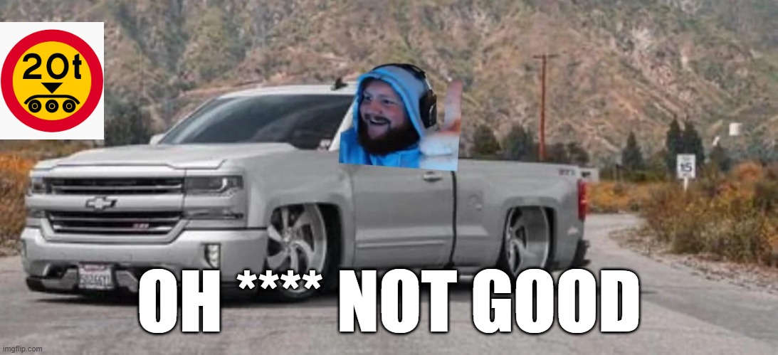 caseoh on his way for Mcdonalds | OH **** NOT GOOD | image tagged in caseoh | made w/ Imgflip meme maker