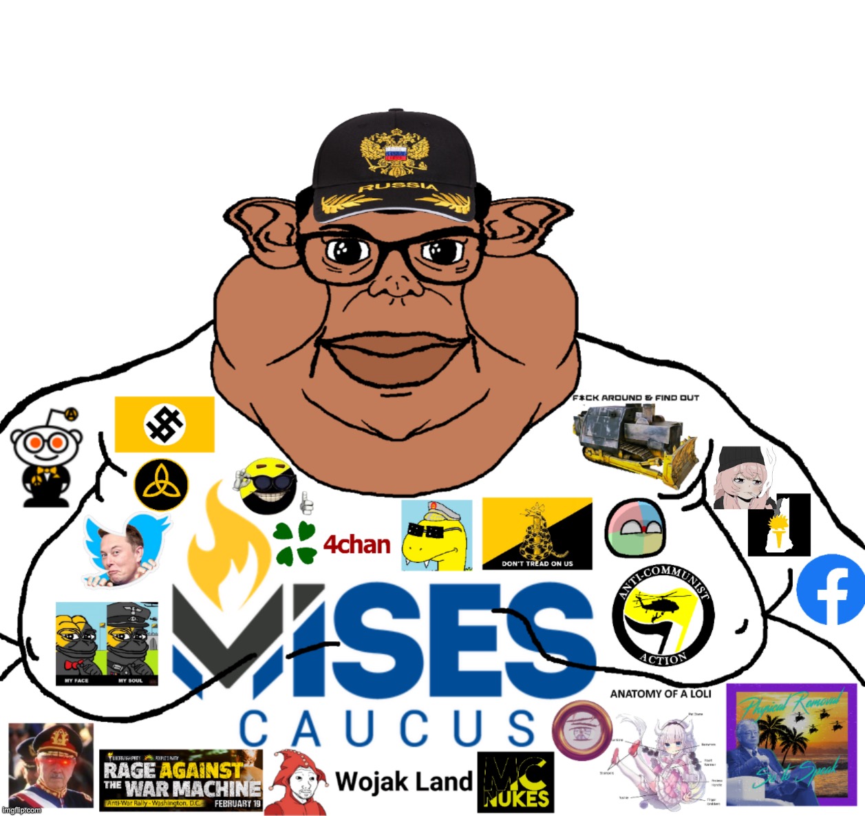 Mises Caucus/Hoppean soyjak | made w/ Imgflip meme maker