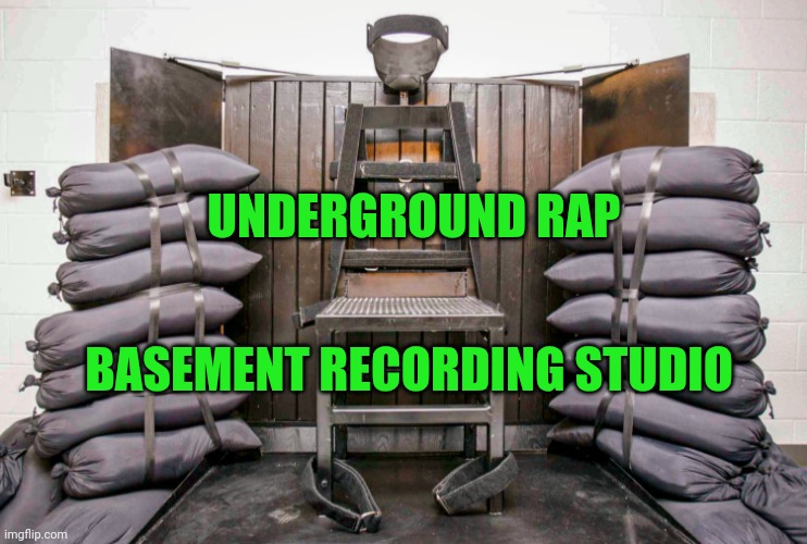 Funny | UNDERGROUND RAP; BASEMENT RECORDING STUDIO | image tagged in funny,hip hop,producer,rap,music,basement | made w/ Imgflip meme maker