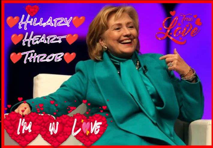 Hillary Heart Throb I'm in Love Blank Meme Template