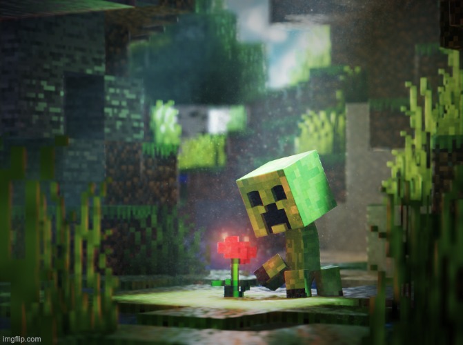 found this today enjoy | image tagged in creeperling with flower | made w/ Imgflip meme maker