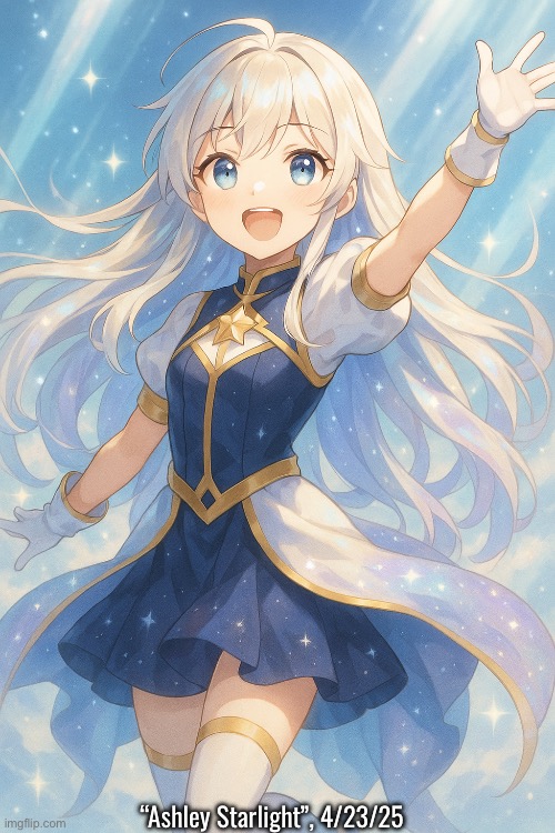 Made a brand new OC, what do y’all think? | “Ashley Starlight”, 4/23/25 | made w/ Imgflip meme maker