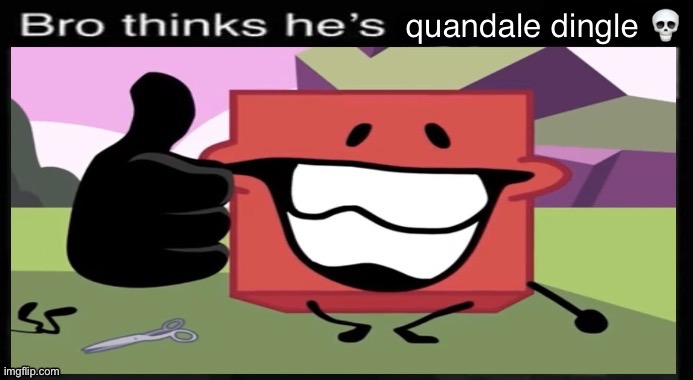 Bro thinks he's quandale dingle | image tagged in bro thinks he's quandale dingle | made w/ Imgflip meme maker