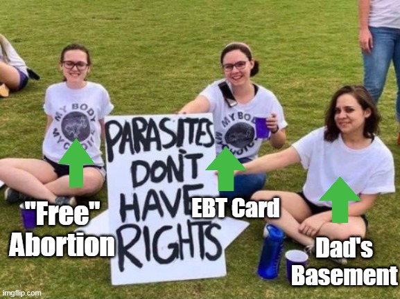 "Free" Abortion EBT Card Dad's Basement | made w/ Imgflip meme maker