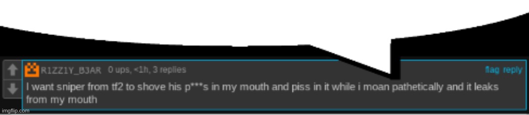 found this ancient gem of a comment after searching up rizzly in temps | image tagged in rizzly bear speech bubble | made w/ Imgflip meme maker