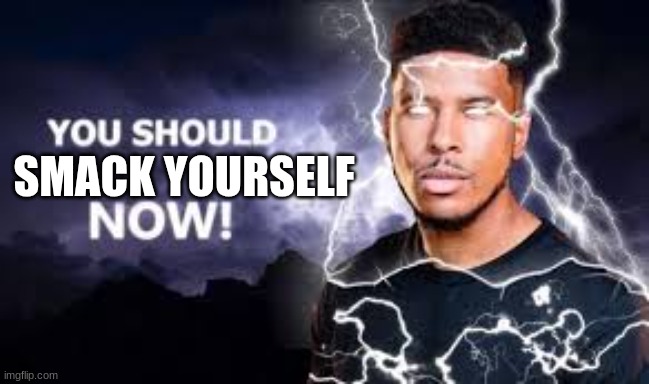 you should___now! | SMACK YOURSELF | image tagged in you should___now | made w/ Imgflip meme maker