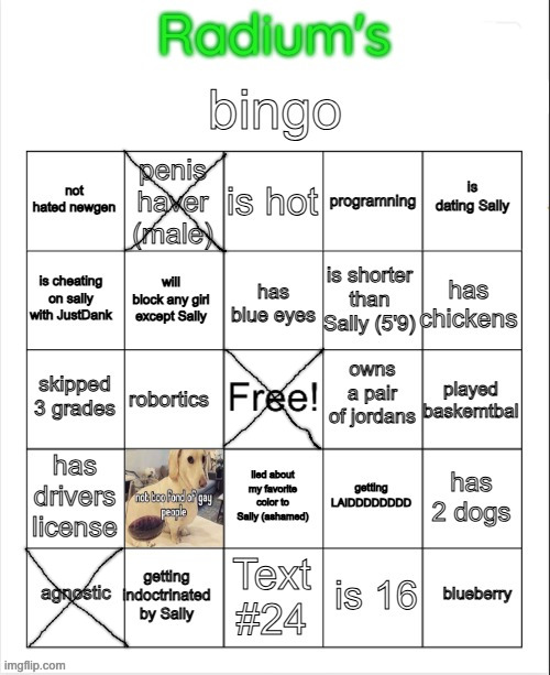 Oddly specific bingo | image tagged in radium bingo sally made this on call | made w/ Imgflip meme maker