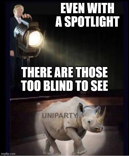EVEN WITH A SPOTLIGHT; THERE ARE THOSE TOO BLIND TO SEE | made w/ Imgflip meme maker