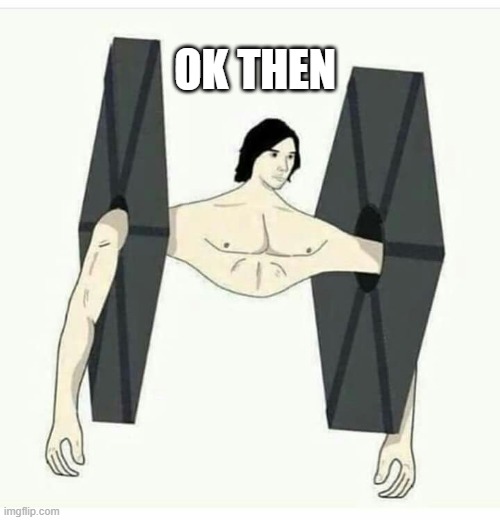 tie Ren | OK THEN | image tagged in kylo red,tie fighter,star wars,ok then | made w/ Imgflip meme maker