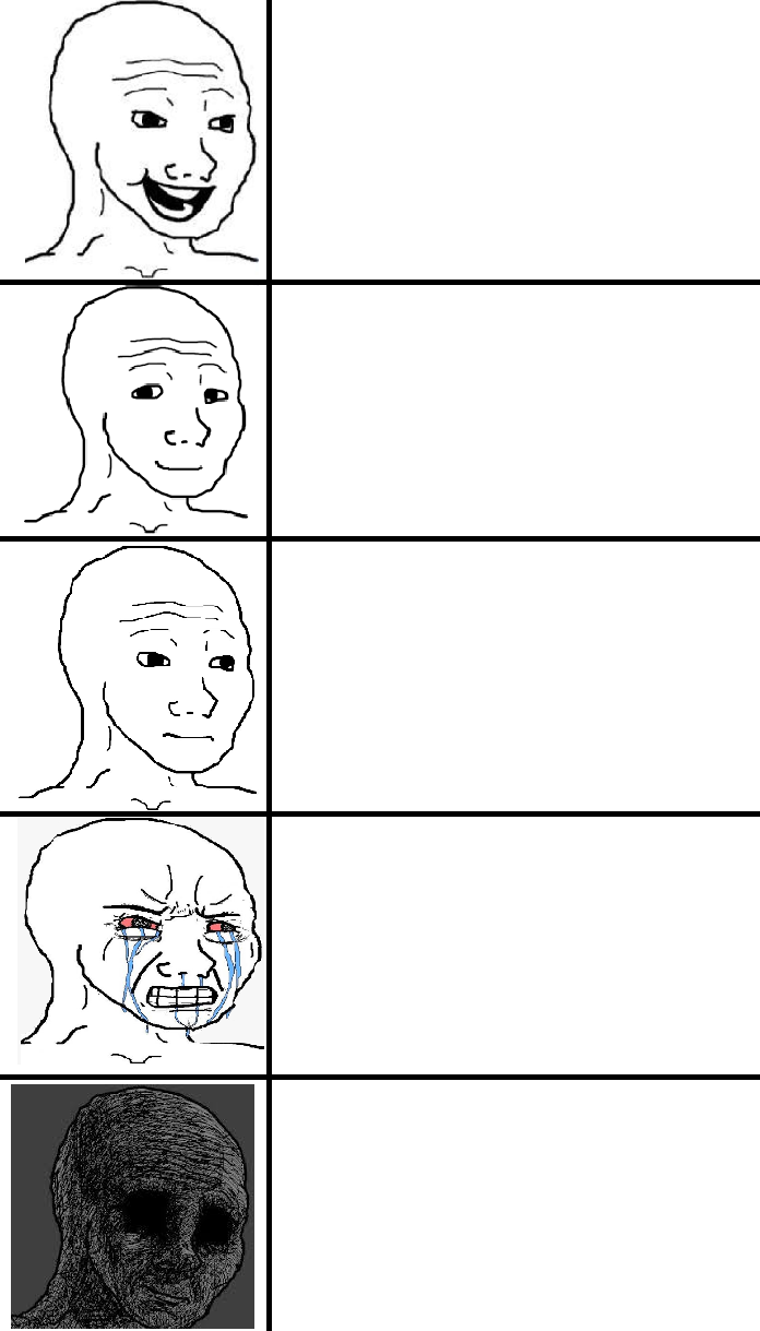 Wojak Depression Progression Blank Meme Template