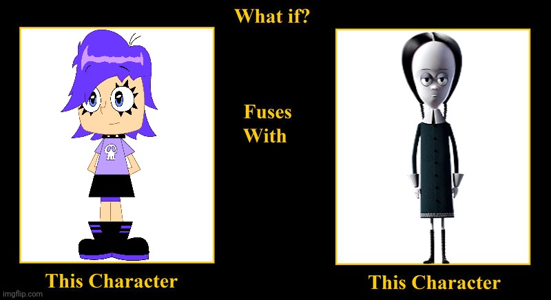 Yumi Yoshimura Fuses With Wednesday Addams | image tagged in what if fuses,hi hi puffy amiyumi,hi hi puffy ami yumi,yumi yoshimura,wednesday addams,addams family | made w/ Imgflip meme maker