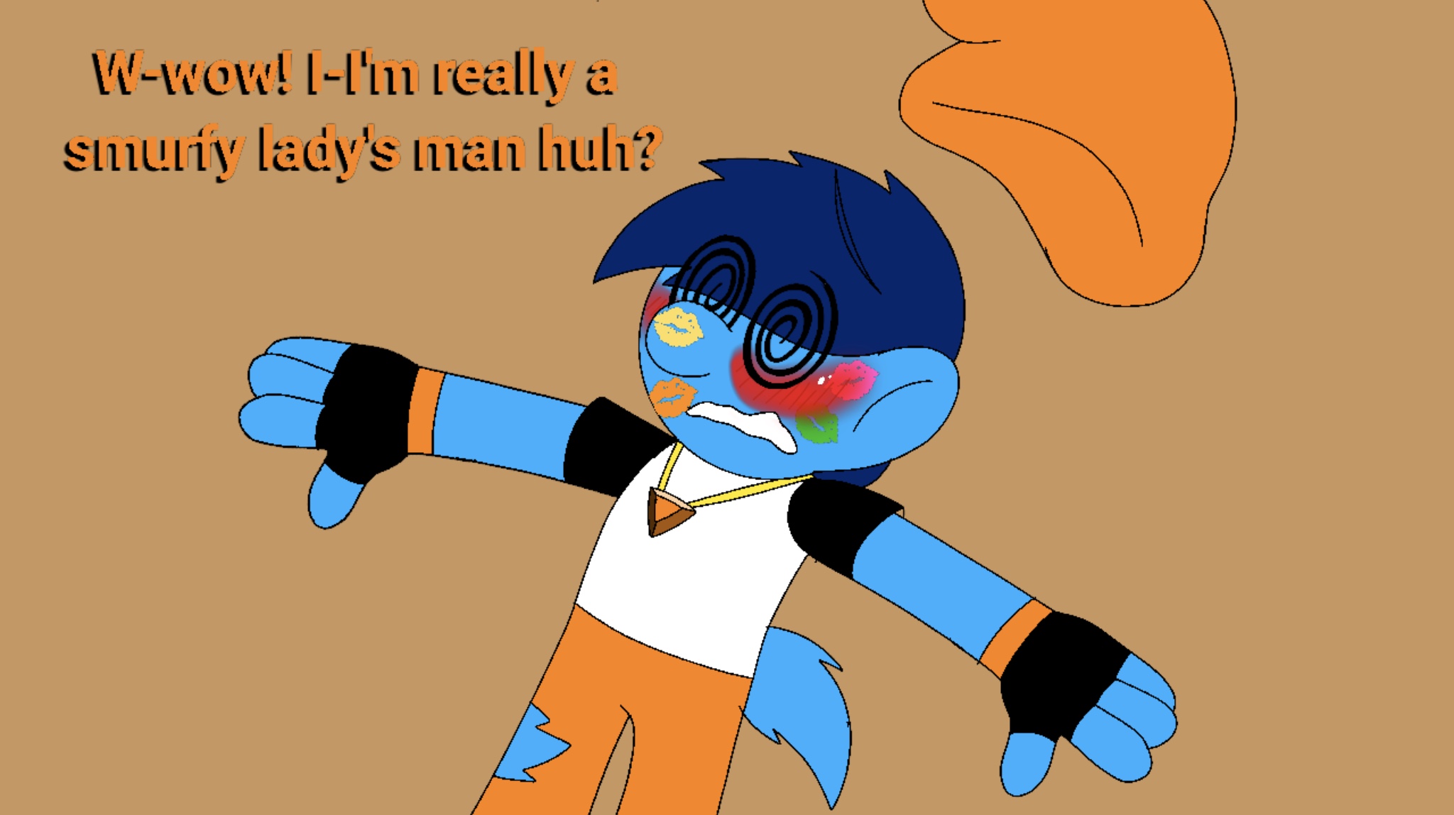 Smurfy Ladies Man Blank Meme Template