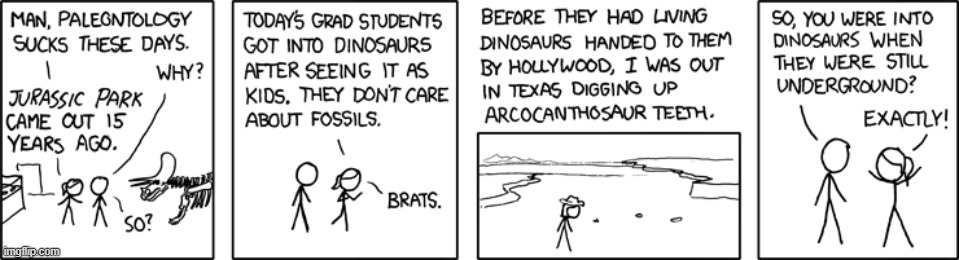 "Dinosaurs totally jumped the ichthyosaur when they got rid of Brontosaurus." | image tagged in paleontology,jurassic park,dinosaurs,kids,fossils,gatekeeping | made w/ Imgflip meme maker