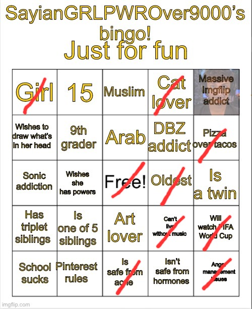SayianGRLPWROver9000’s bingo | image tagged in sayiangrlpwrover9000 s bingo | made w/ Imgflip meme maker