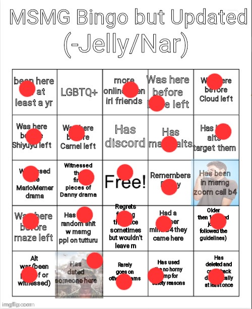 Msmg bingo | image tagged in msmg bingo | made w/ Imgflip meme maker