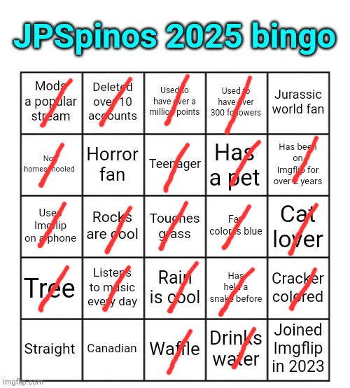 JPSpino 2025 bingo | image tagged in jpspino 2025 bingo | made w/ Imgflip meme maker
