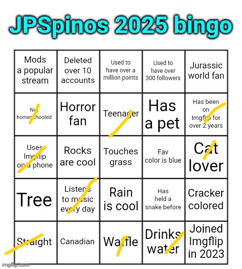 I sometimes use a phone to use the site | image tagged in jpspino 2025 bingo | made w/ Imgflip meme maker