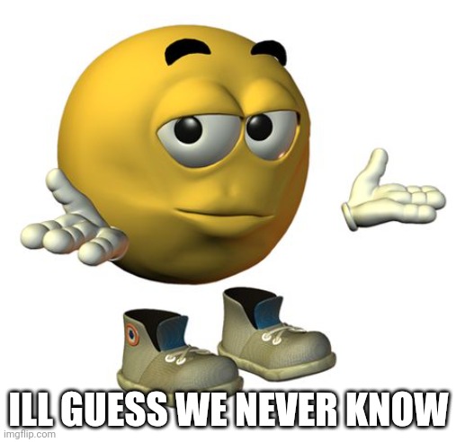 Yellow Emoji Face | ILL GUESS WE NEVER KNOW | image tagged in yellow emoji face | made w/ Imgflip meme maker