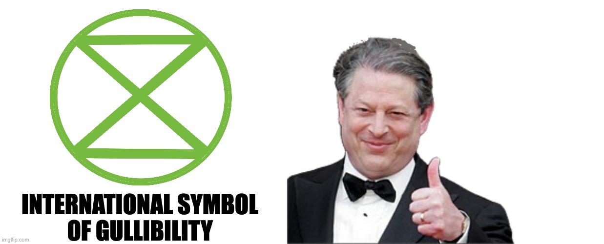 The Loony Left | INTERNATIONAL SYMBOL
OF GULLIBILITY | image tagged in climate crisis | made w/ Imgflip meme maker