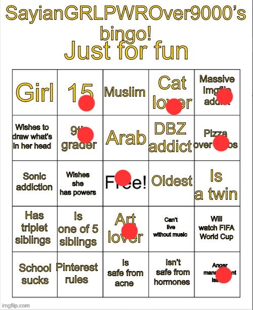 SayianGRLPWROver9000’s bingo | image tagged in sayiangrlpwrover9000 s bingo | made w/ Imgflip meme maker