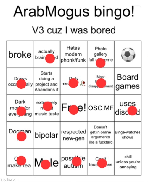 ArabMogus bingo V3 | image tagged in arabmogus bingo v3 | made w/ Imgflip meme maker