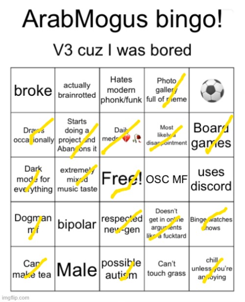 ArabMogus bingo V3 | image tagged in arabmogus bingo v3 | made w/ Imgflip meme maker