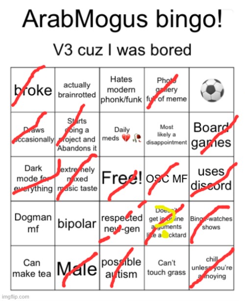 ArabMogus bingo V3 | image tagged in arabmogus bingo v3 | made w/ Imgflip meme maker