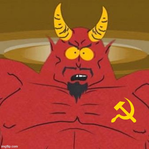 satan is communist | image tagged in south park satan sweet 16 party,satan,south park,communism | made w/ Imgflip meme maker